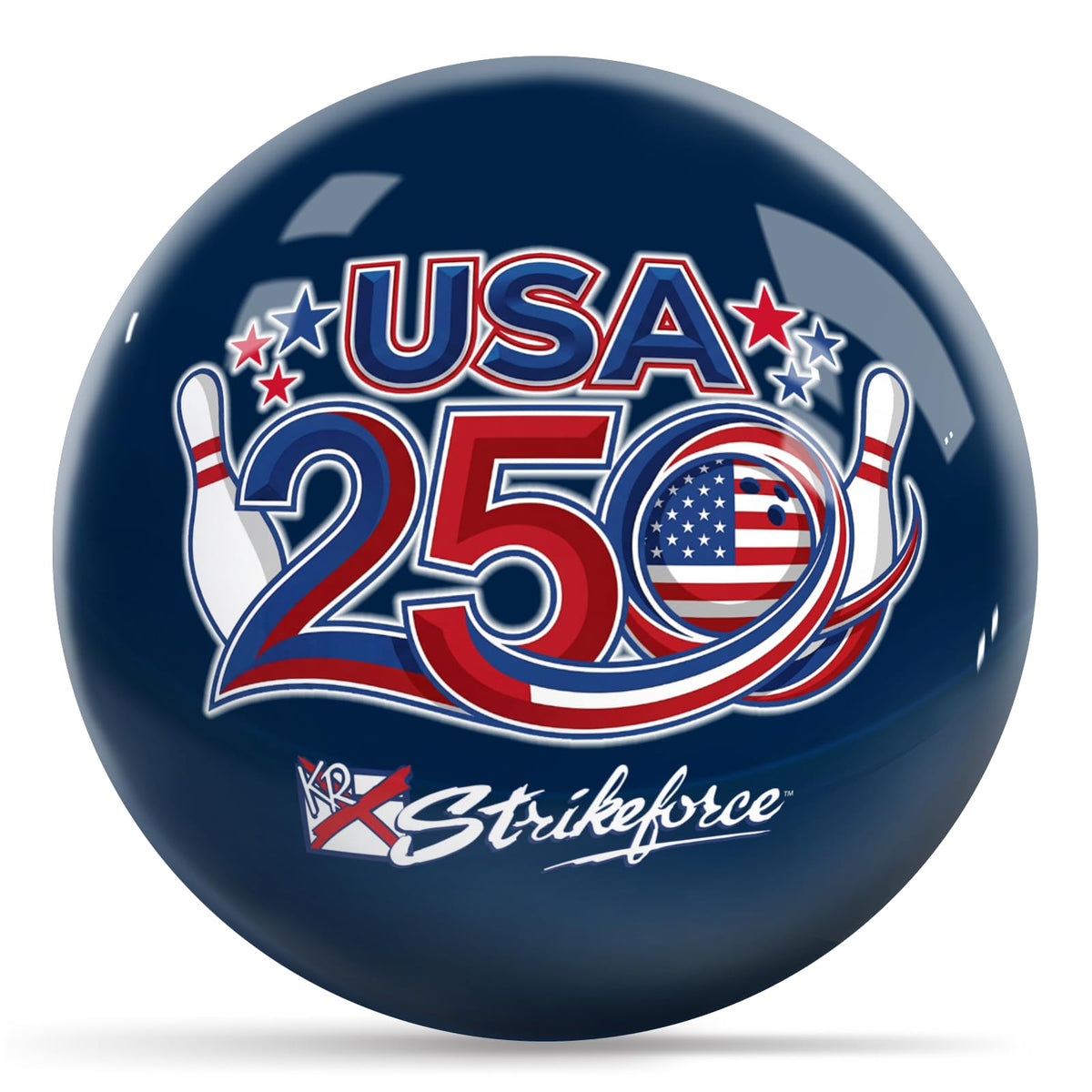 On The Ball Bowling KR Strikeforce USA 250-Year Celebration Undrilled Polyester Bowling Ball (12, Pounds) - view 2