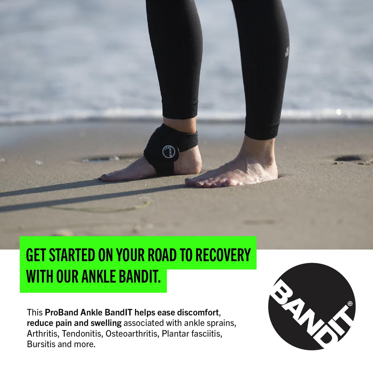 PROBAND The Ankle BandIT, One Size Fits Most, Compression Ankle Wrap, Reduce Pain, Tendonitis, Buritis, Ankle Sprain, Osteoarthritis, Plantar Fasciitis, Synovitis - view 2