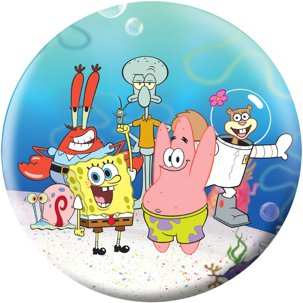 On The Ball Bowling Spongebob Themed Undrilled Bowling Ball - Beach Party - view 3