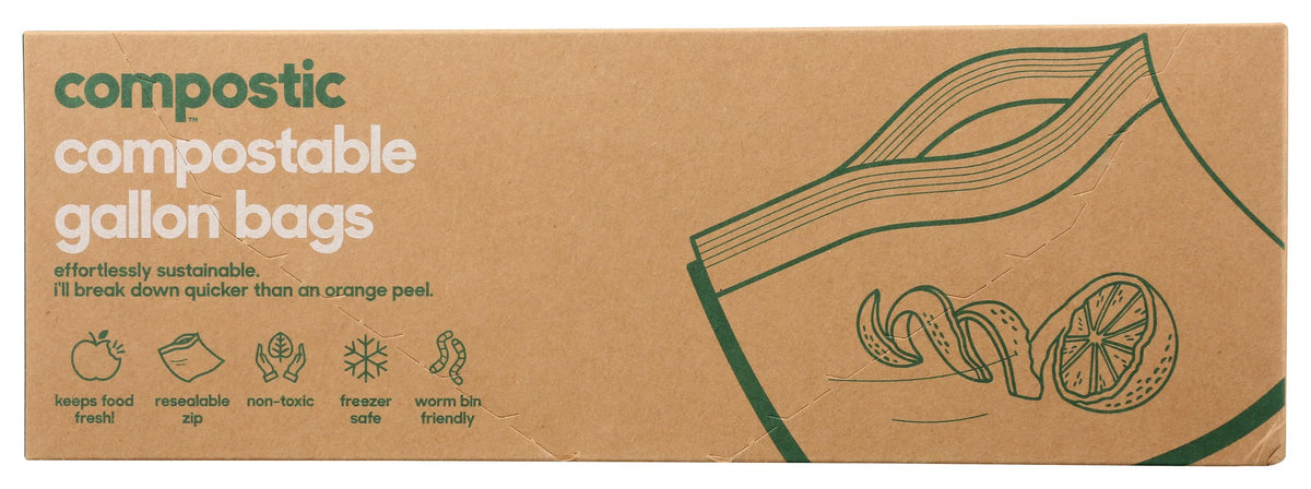 Compostic Gallon Freezer Bags, 10 bags (Case of 12)