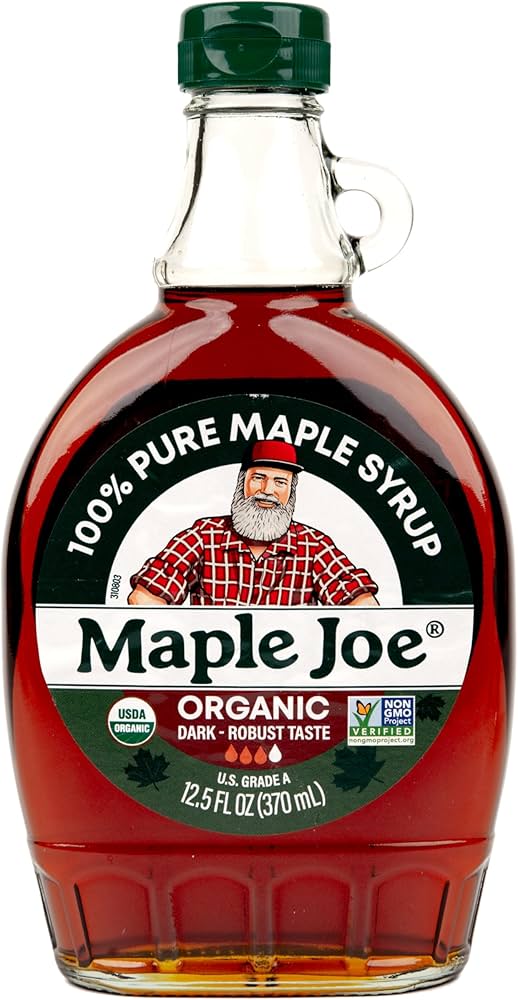 Maple Joe Organic Dark Maple Syrup, 12.5 fl oz (Case of 12)