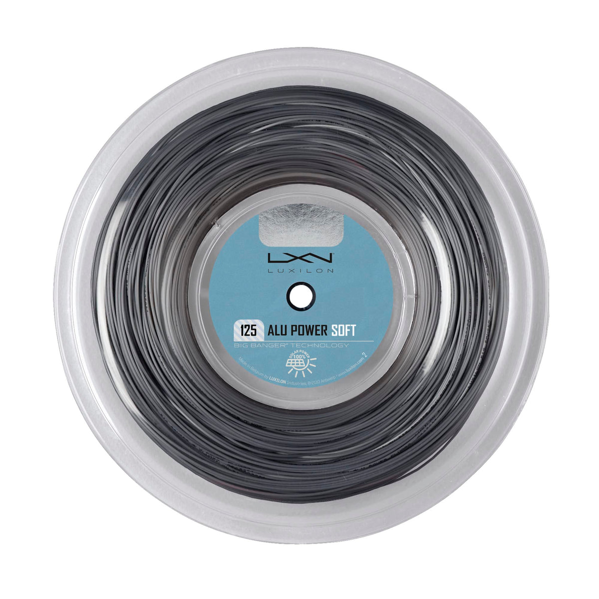 Luxilon ALU Power Soft 125 Tennis String, 16L 1.25mm, 200m Reel, Silver - main view