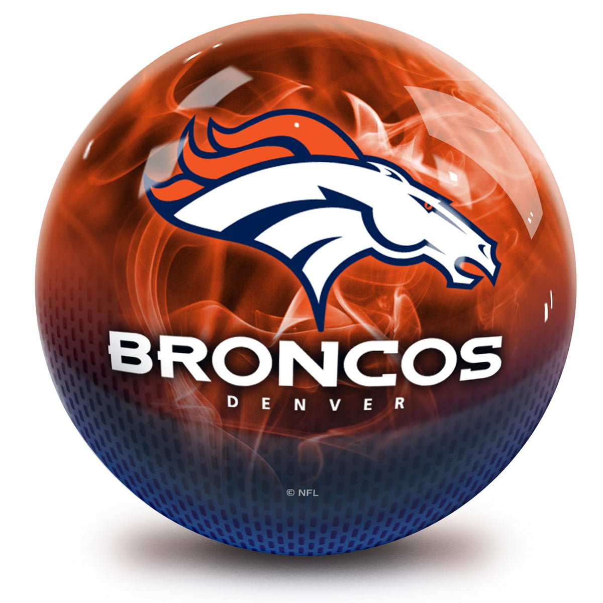 On The Ball Bowling NFL Denver Broncos Undrilled Bowling Ball (On Fire) - view 1