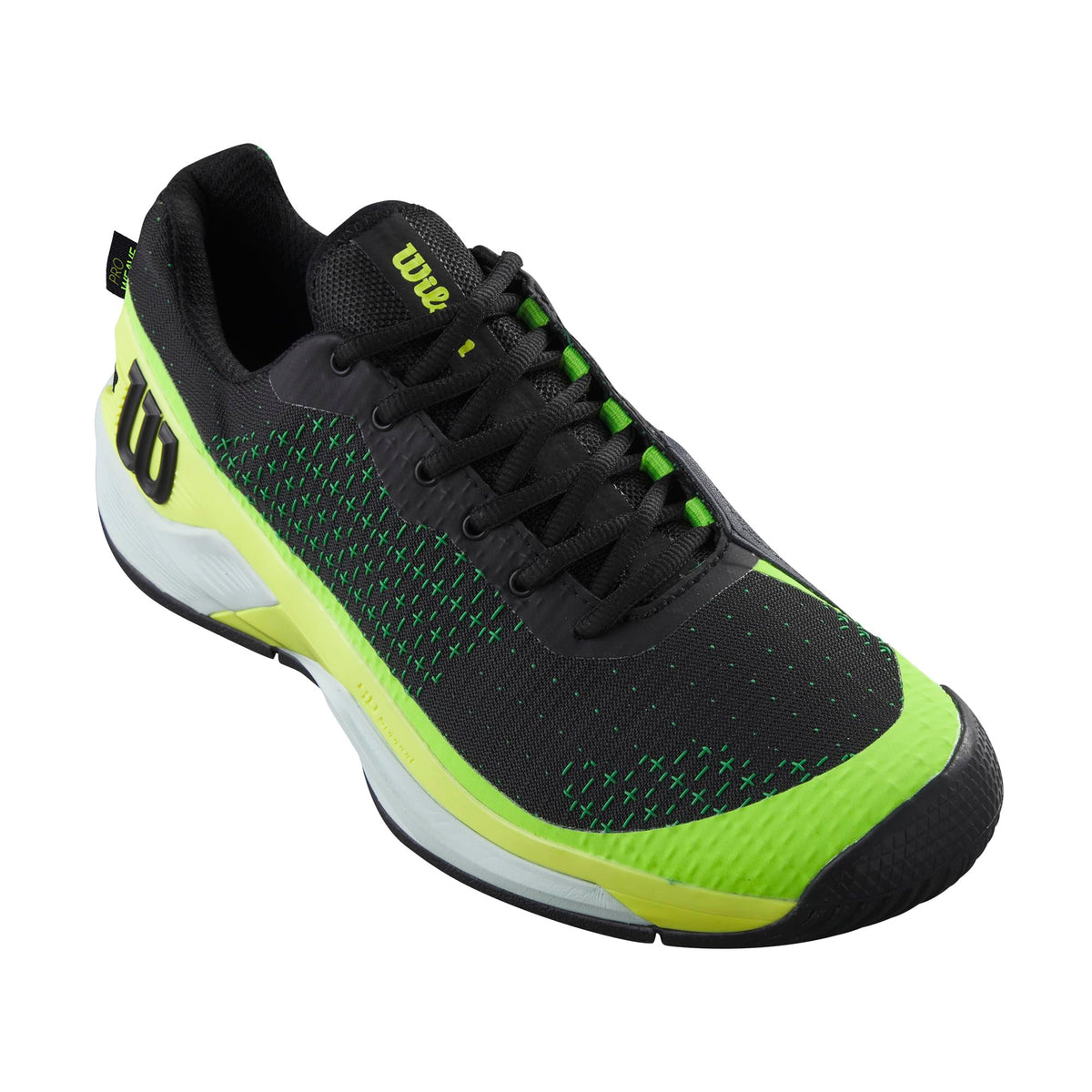 Wilson Rush Pro Extra Duty Mens Tennis Shoes, Black/Safety Yellow/Green Gecko - alternate view 1
