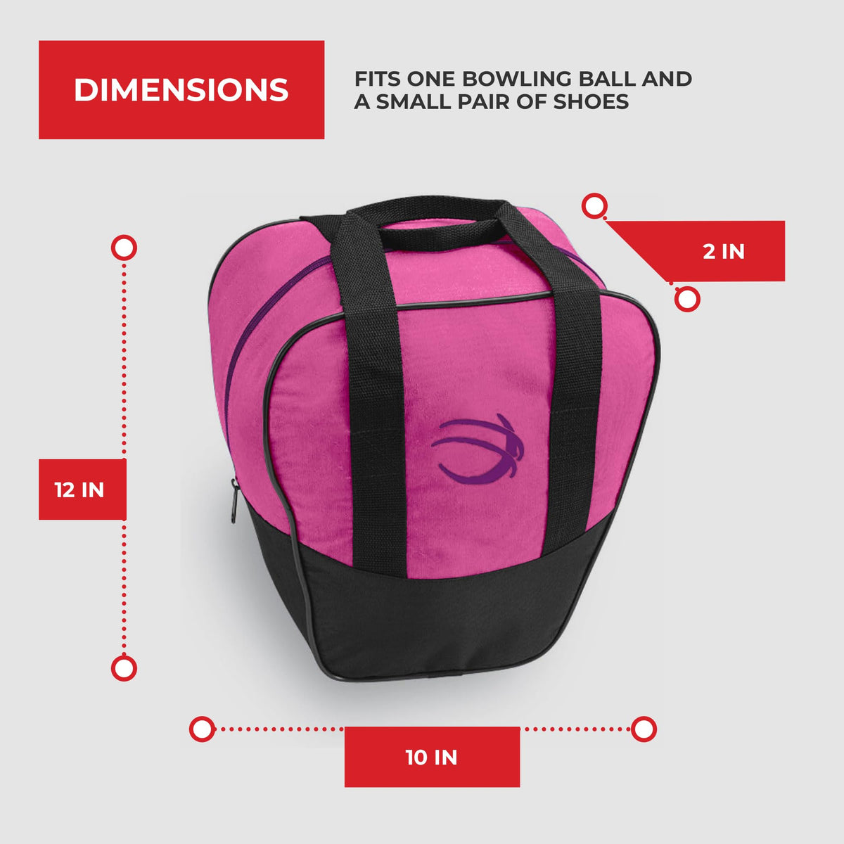 BSI Nova Bowling Bag for Men & Women – Single Ball Tote with Compact Shoe & Accessory Storage – Pink/Black - view 2