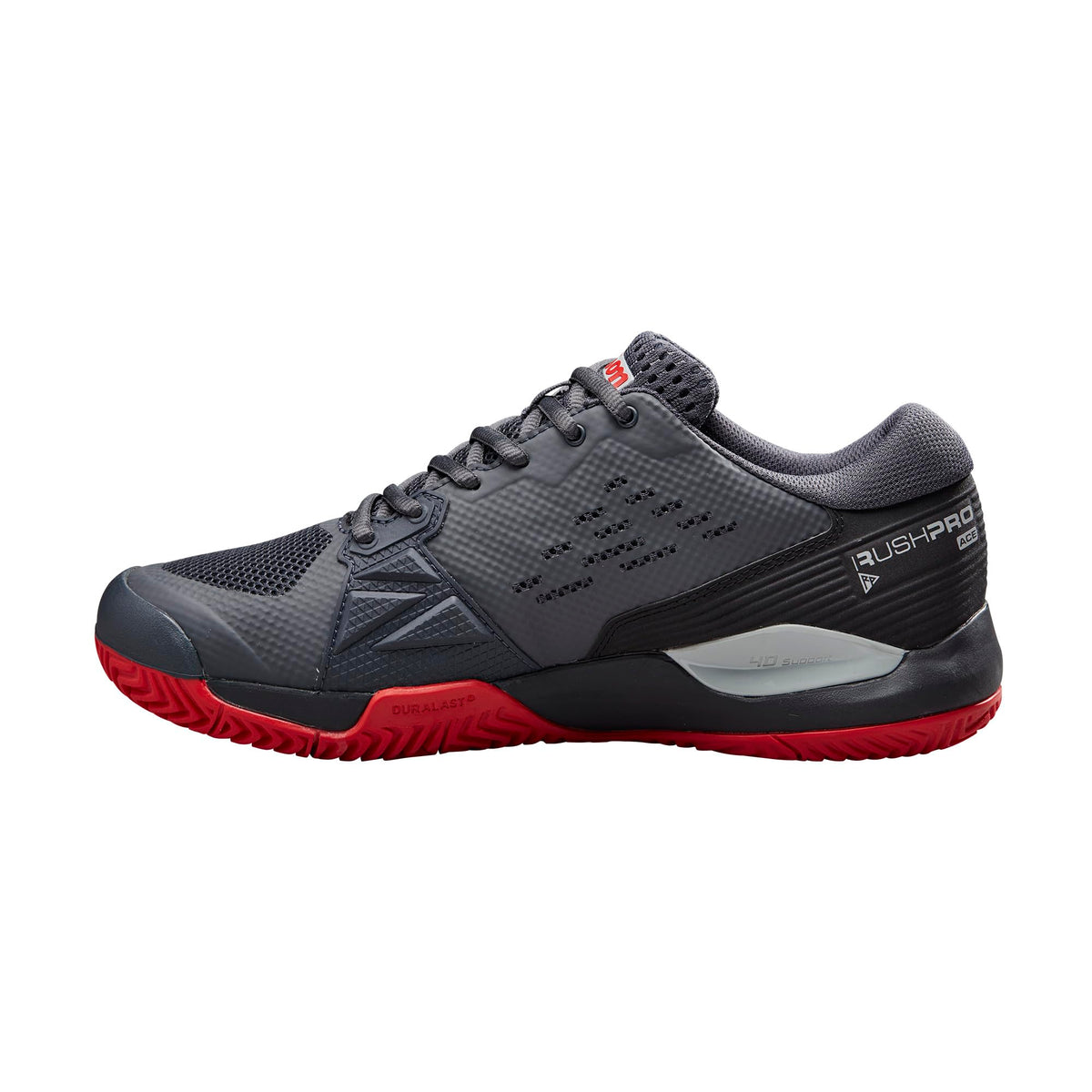Wilson Rush Pro Ace Pickler Mens Pickleball Shoes, Ebony/Black/Wilson Red - alternate view 3
