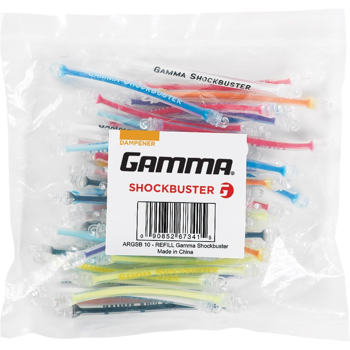 Bag of tennis string vibration dampeners designed to reduce shock and improve comfort during play.