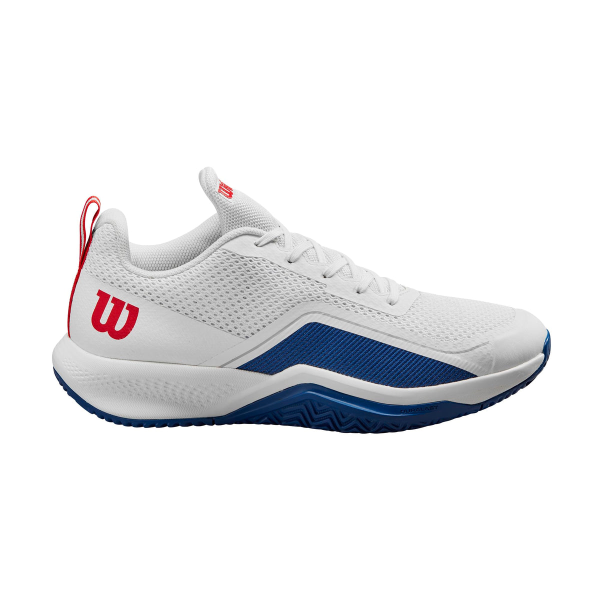 Wilson Rush Pro Lite Mens Tennis Shoes, White/Deja Vu Blue - main view