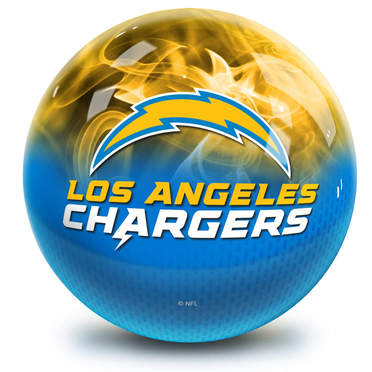 On The Ball Bowling NFL Los Angeles Chargers Undrilled Bowling Ball (On Fire) - view 1