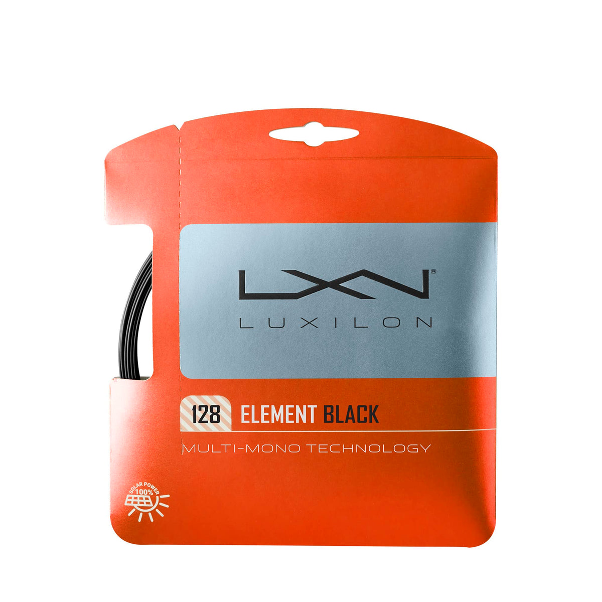 Luxilon Element 130 Tennis String Set, 16 Gauge 1.30mm, Black - main view
