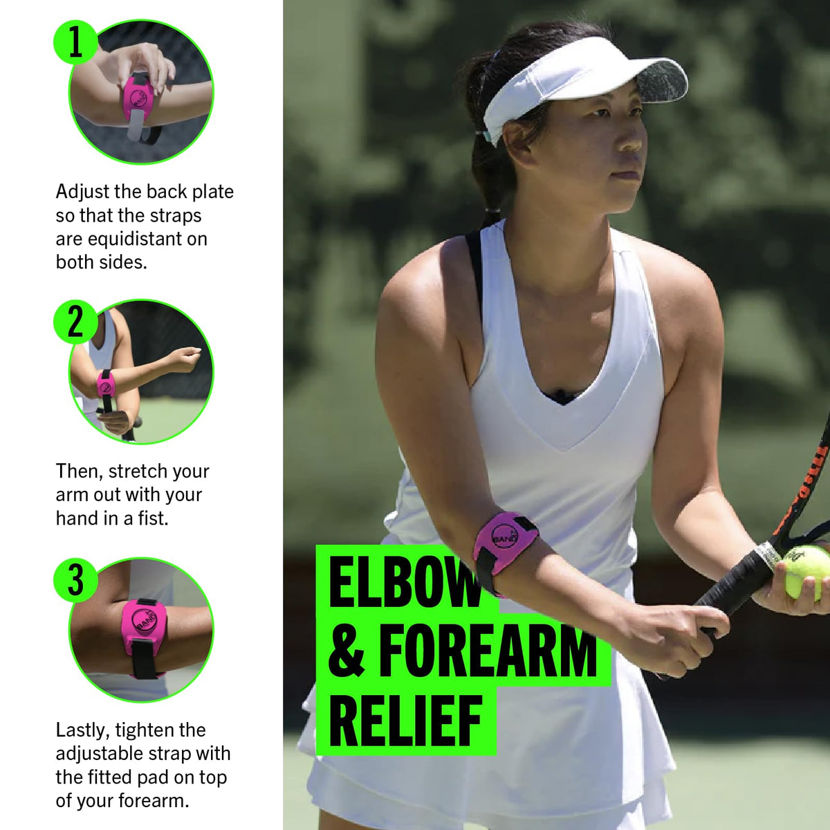 ProBand BandIT PINK - Compression Arm Band for Elbow & Forearm - Helps Relieve Pain & Swelling - For Carpal Tunnel, Tendonitis, Tennis & Golfers Elbow, Sprains, Arthritis & More - Latex-Free - One Size Fits - view 4