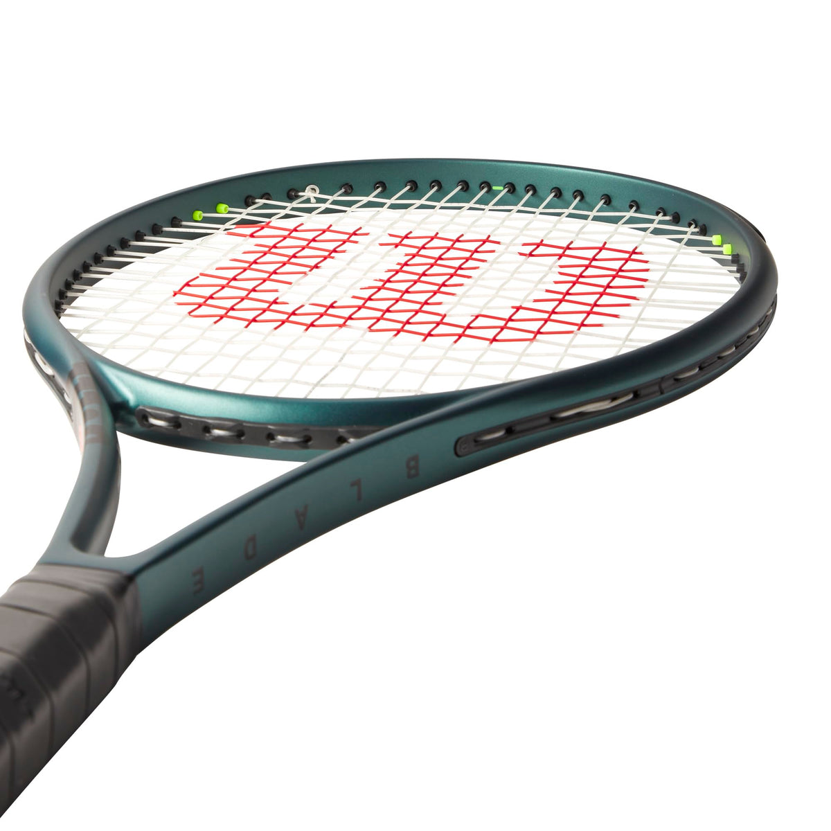 Wilson Blade 100UL V9 Tennis Racket, Unstrung in Green - alternate view 5