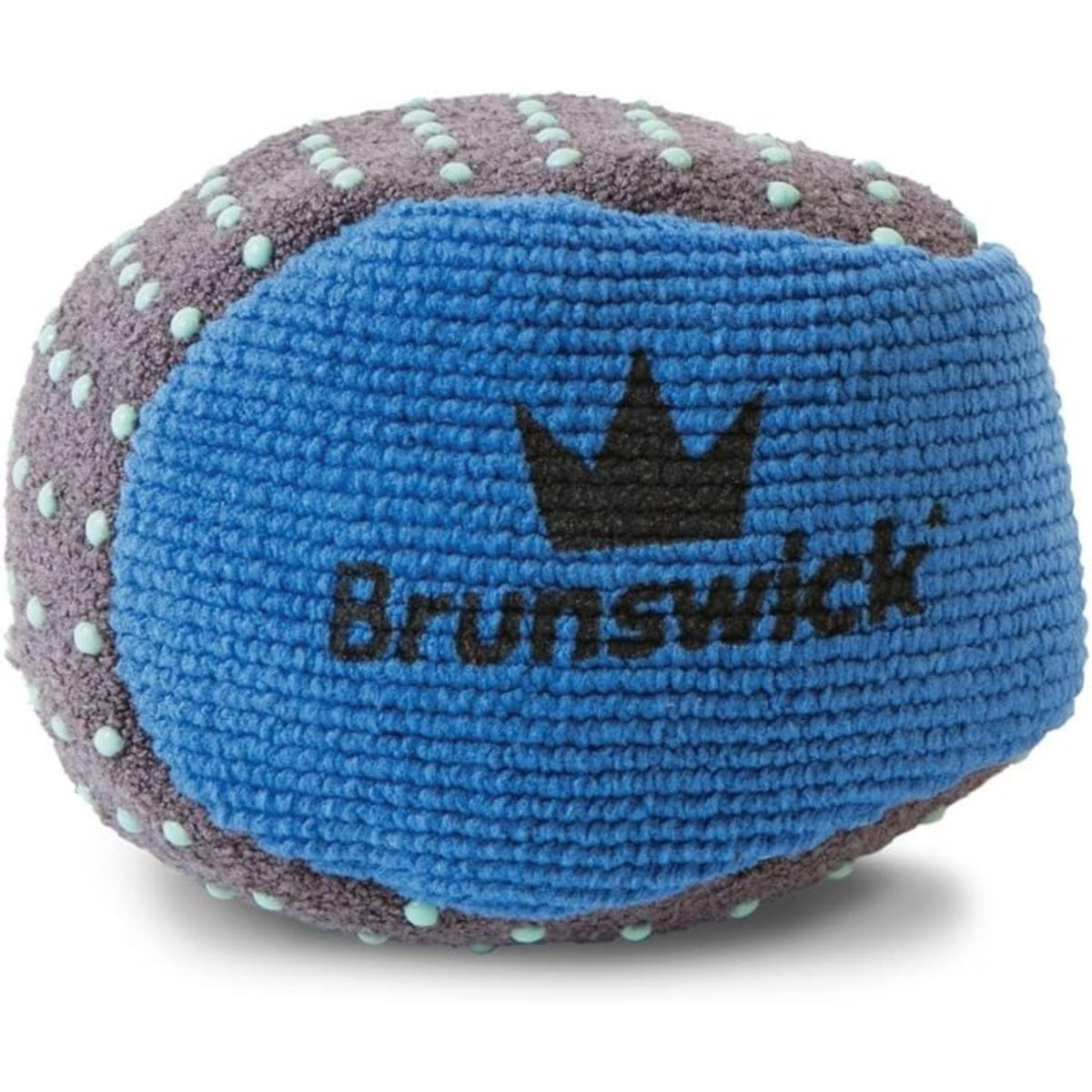 Microfiber grip ball designed for cleaning and drying bowling balls, featuring a textured surface for improved handling and moisture absorption.