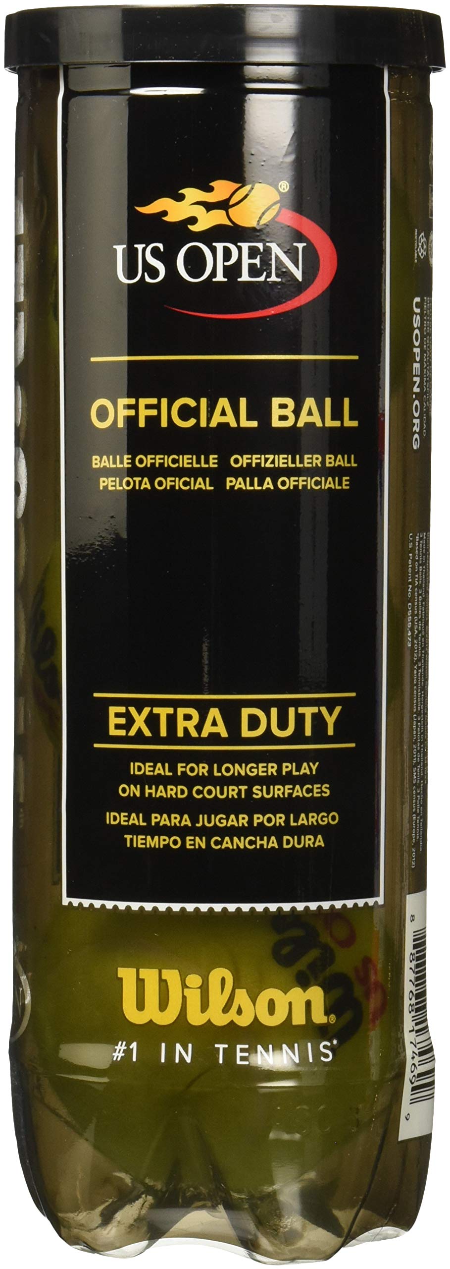Wilson US Open Extra Duty Tennis Balls - 4 Can Pack - front