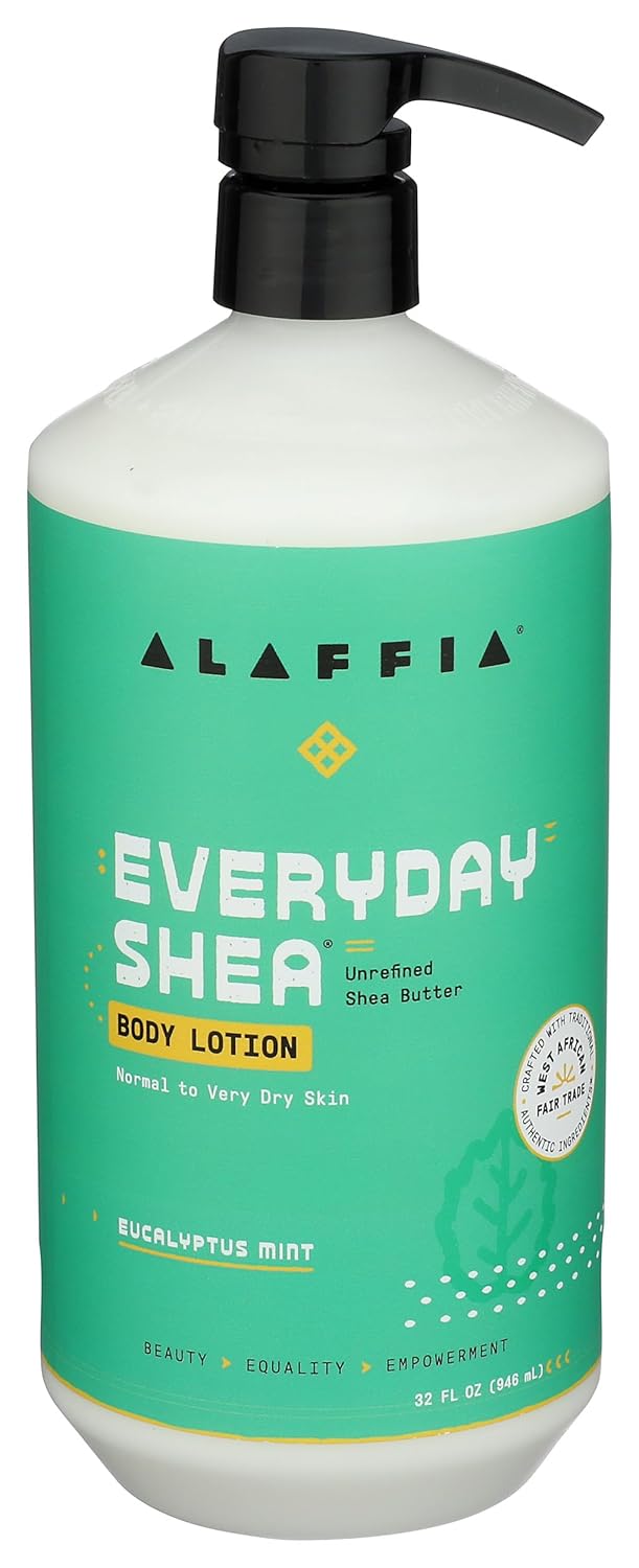 Alaffia EveryDay Shea Eucalyptus Mint Body Lotion, 32 fl oz