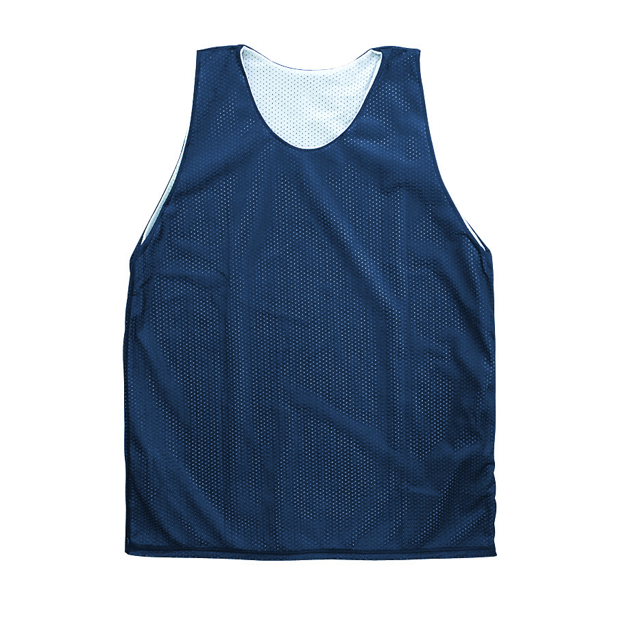 Martin Sports Reversible Lacrosse Jersey, Polyester Tricot Mesh in Navy/White Adult 2XL - Front View