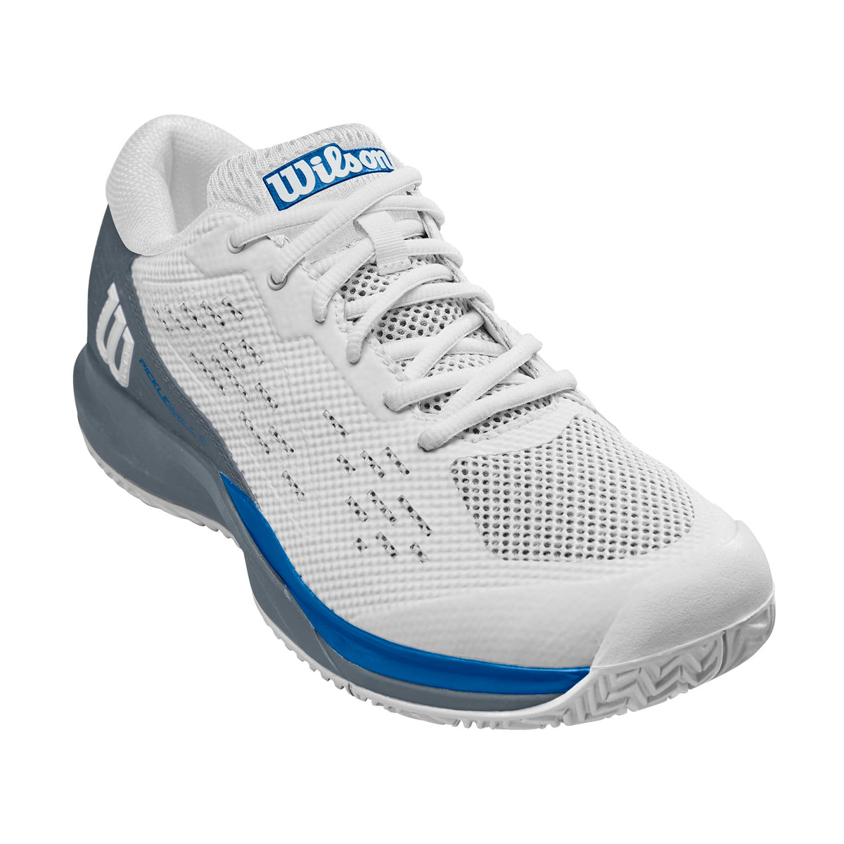 Wilson Rush Pro Ace Pickler Mens Pickleball Shoes, White/Stormy Weather - main view