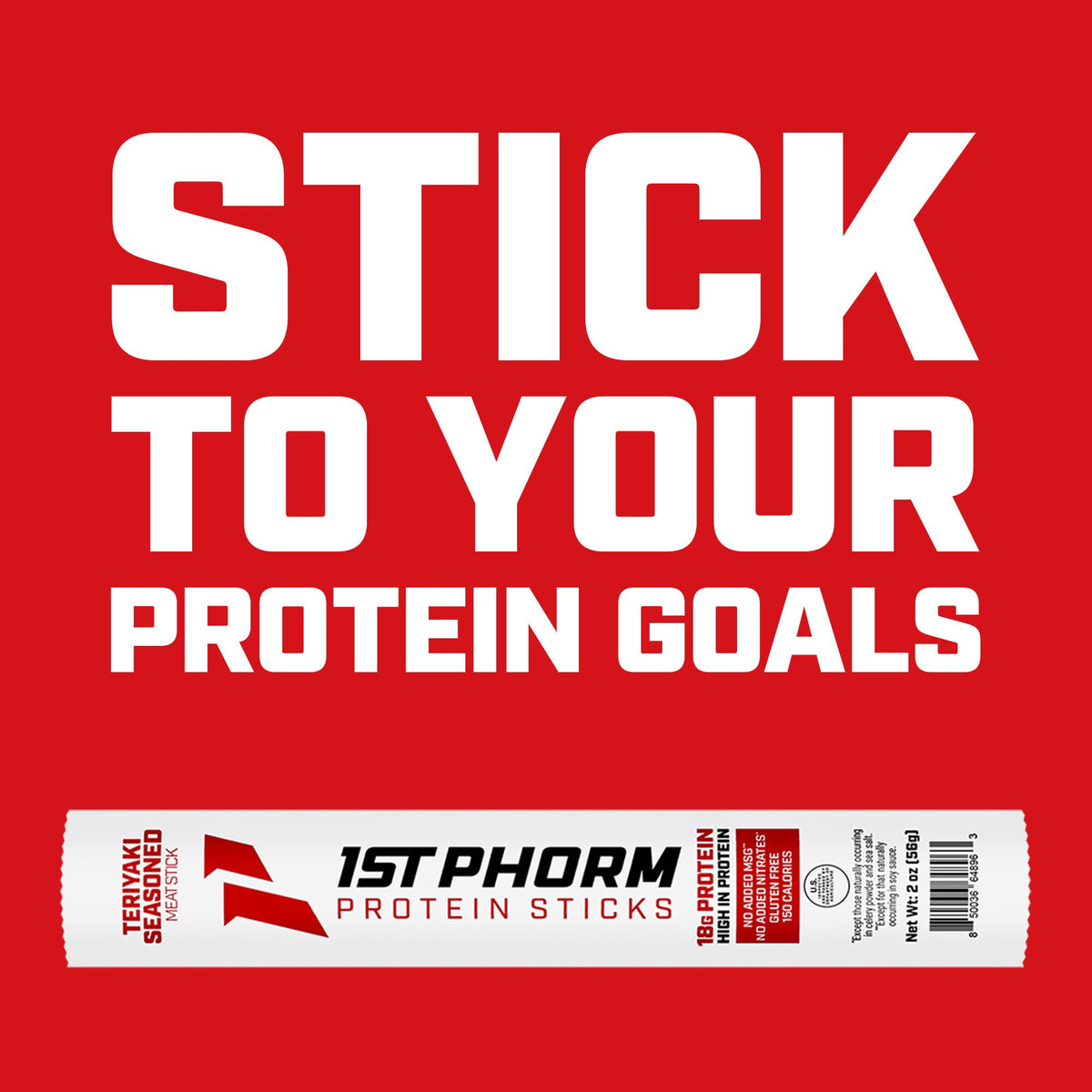 1st Phorm Protein Sticks, Teriyaki Seasoned, 18g Protein, 15 Count - view 4
