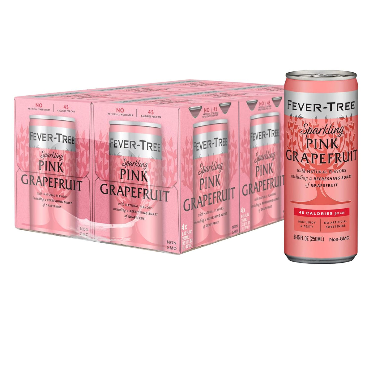 Fever-Tree Pink Grapefruit Soda, 4 x 6.8 fl oz (Case of 6)