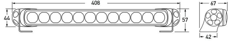 Hella Led Light Bar 350 / 14in Driving Beam - Clear - View 3