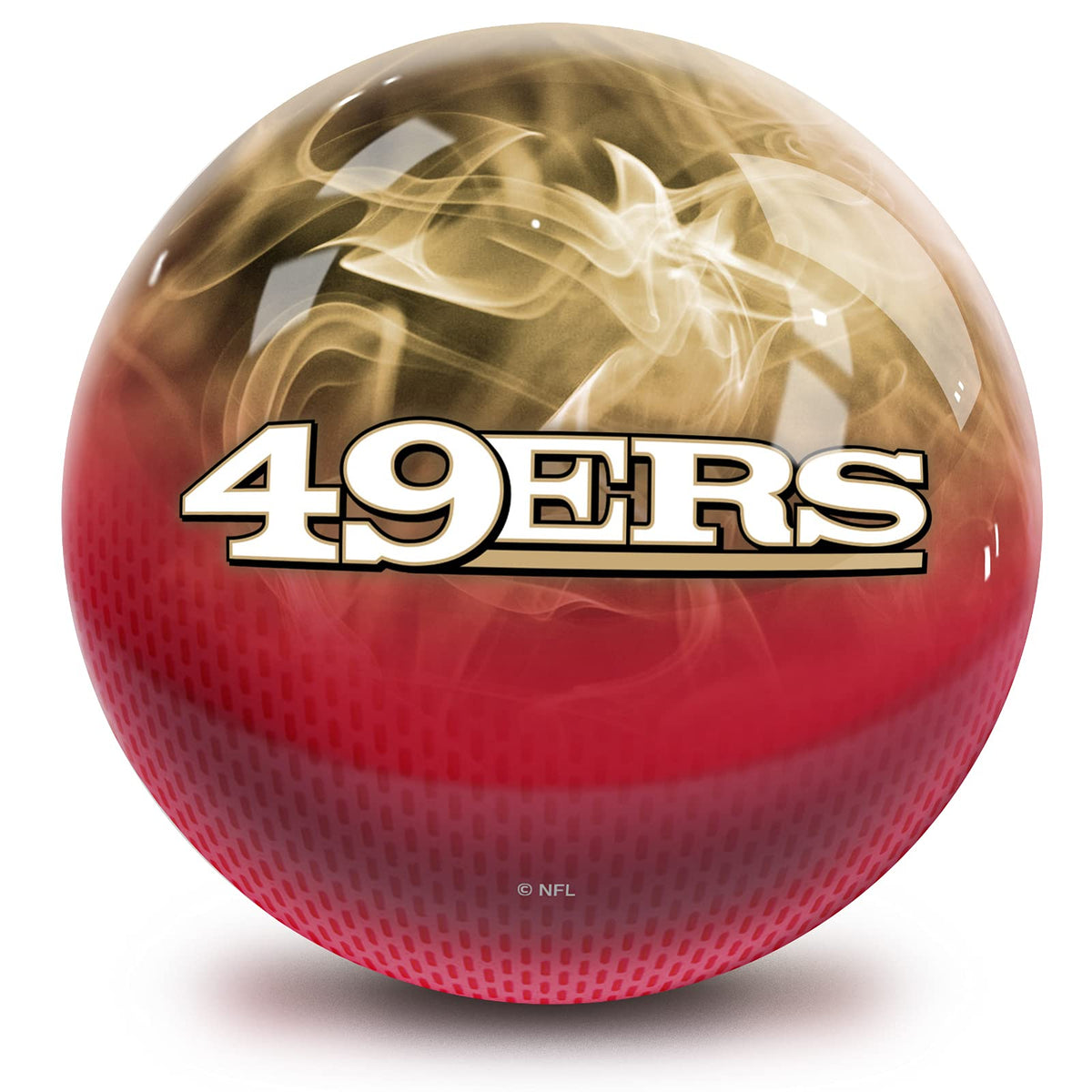 On The Ball Bowling Strikeforce Bowling NFL San Francisco 49ers On Fire Undrilled Bowling Ball - view 1