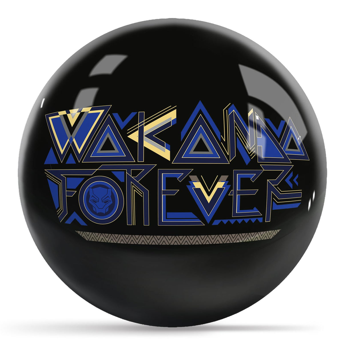 KR Strikeforce Marvel Avengers Black Panther Wakanda Forever Logos Undrilled Bowling Ball (6, Pounds) - view 2