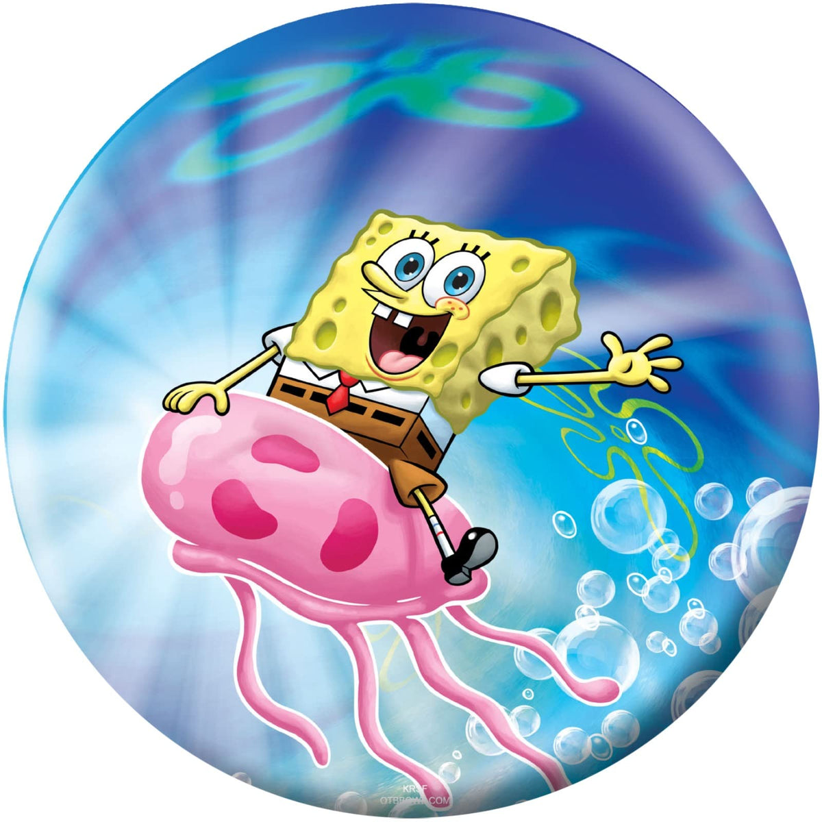 On The Ball Bowling Spongebob Themed Undrilled Bowling Ball - Spongebob Jellyfish - view 1