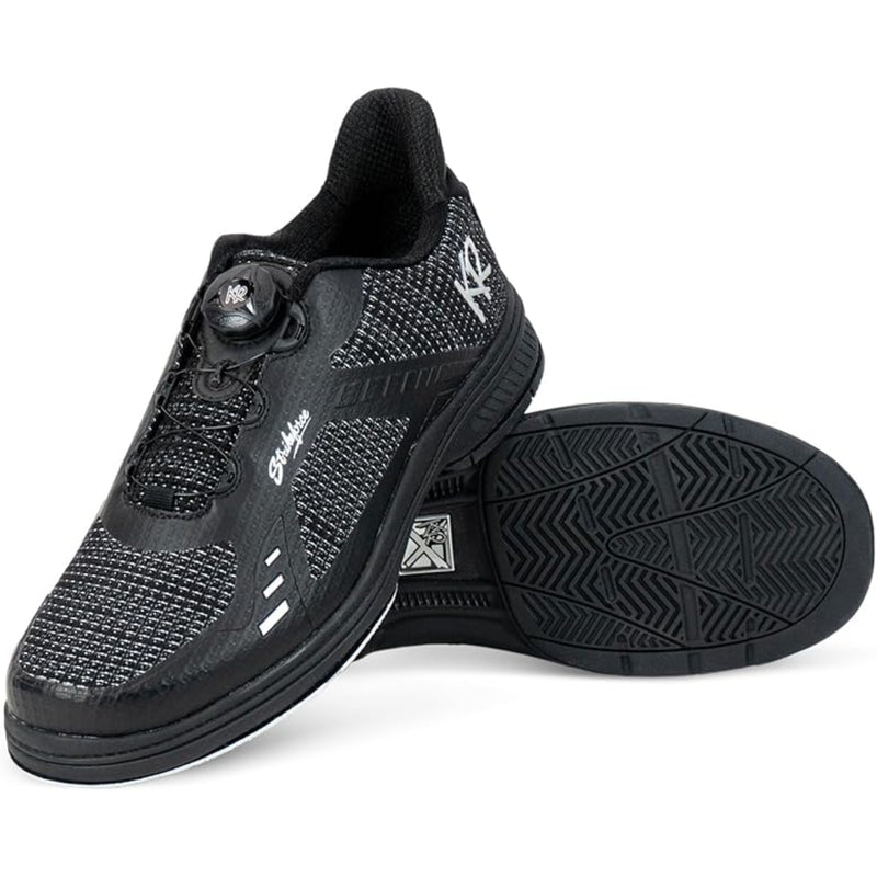 KR Strikeforce Jet FT Black Silver Right Hand Wide Men’s Bowling Shoes