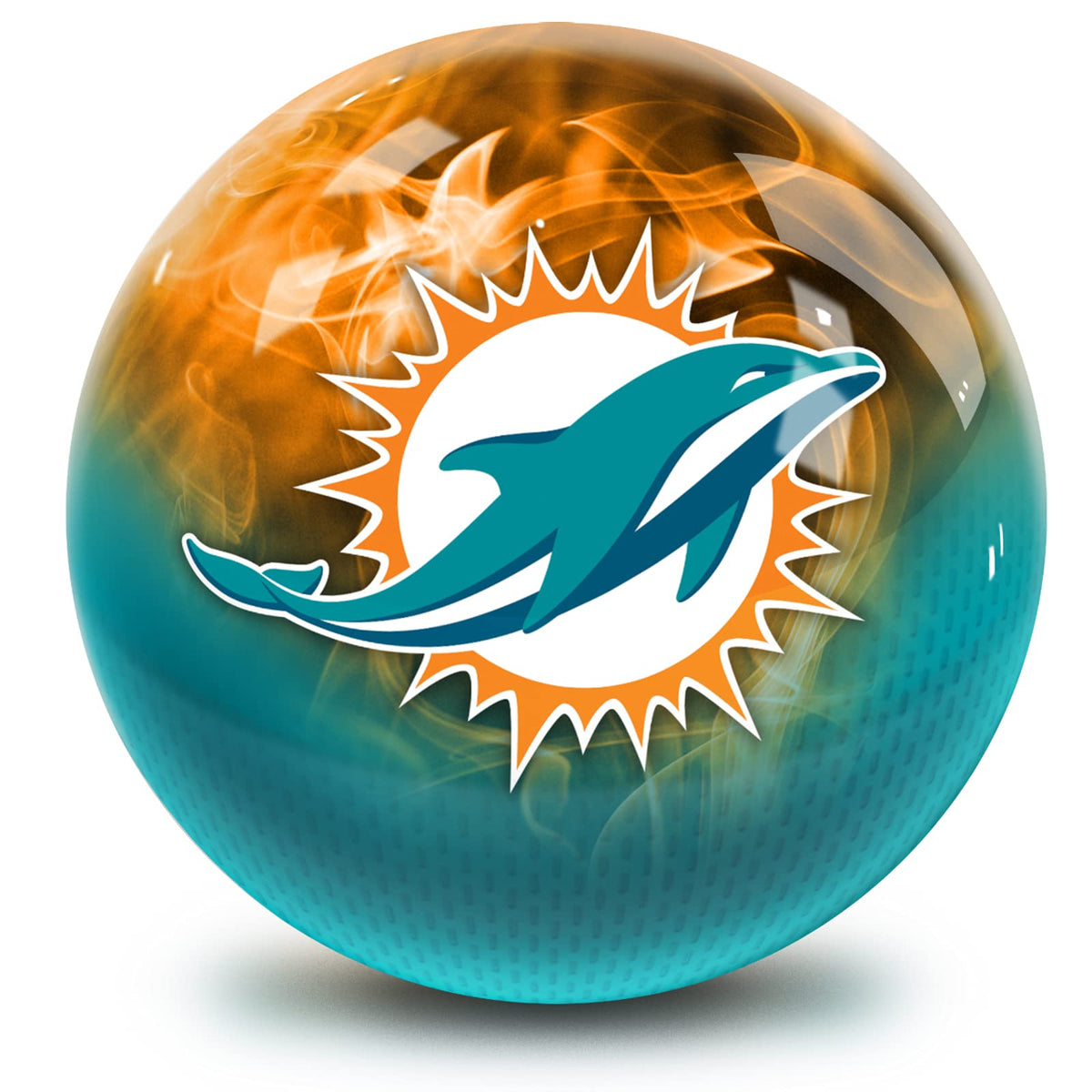On The Ball Bowling NFL Miami Dolphins Undrilled Polyester Bowling Ball (On Fire) - view 2