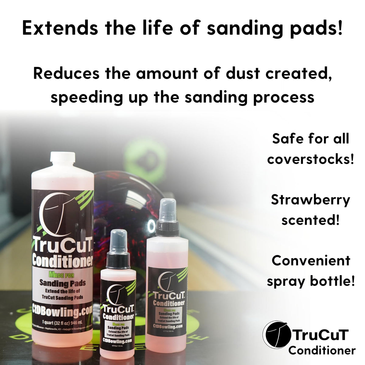 TruCut Conditioner Spray Made for Use with Bowling Ball Sanding Pads (8oz) - view 2