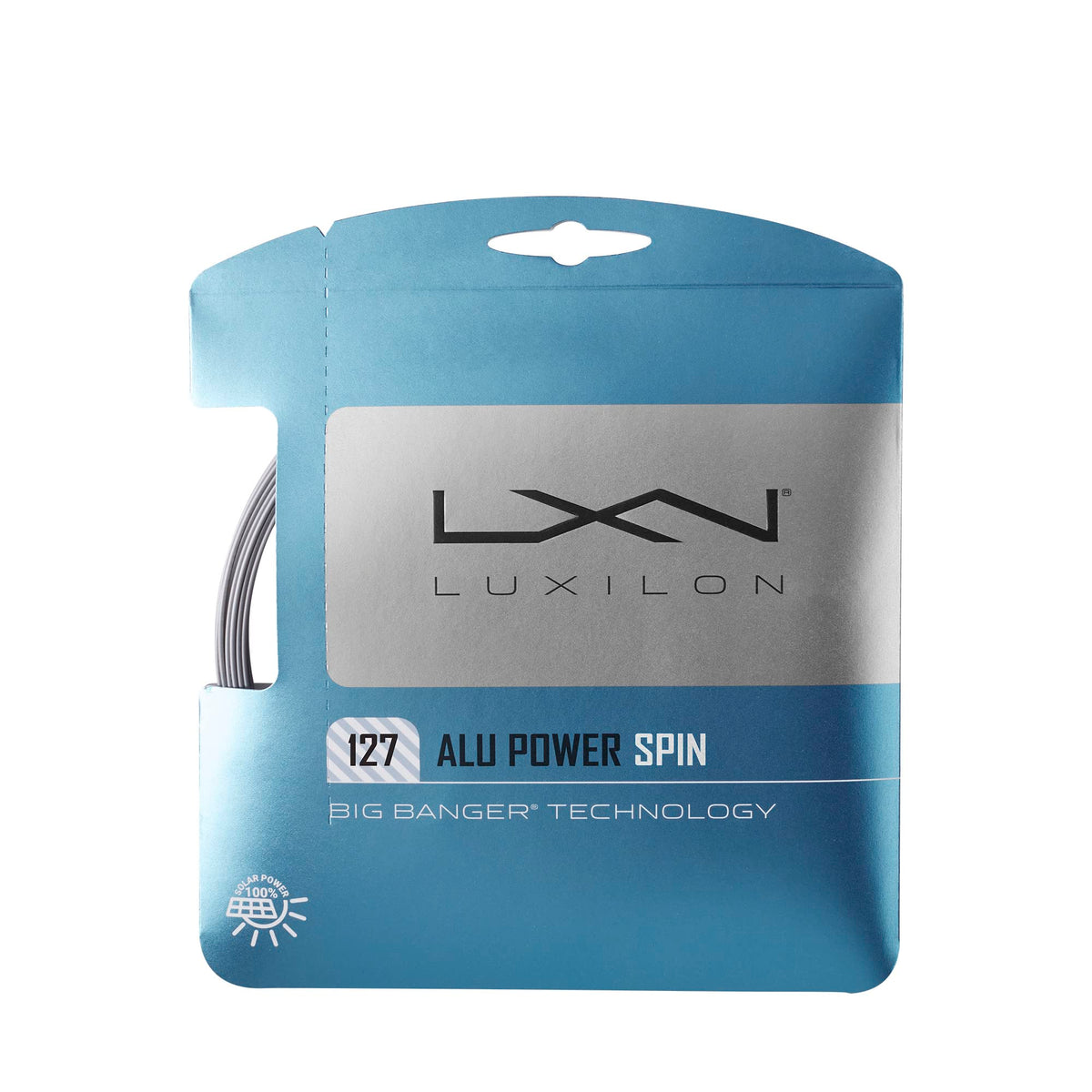 Luxilon ALU Power Spin 127 Tennis String Set, 16L 1.27 mm, Silver - main view