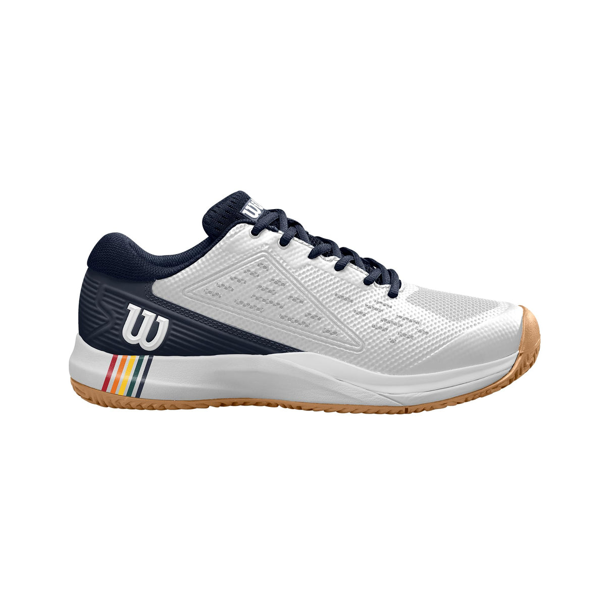 Wilson Rush Pro Ace Clay Mens Tennis Shoes, White/Navy Blazer/Gum - main view