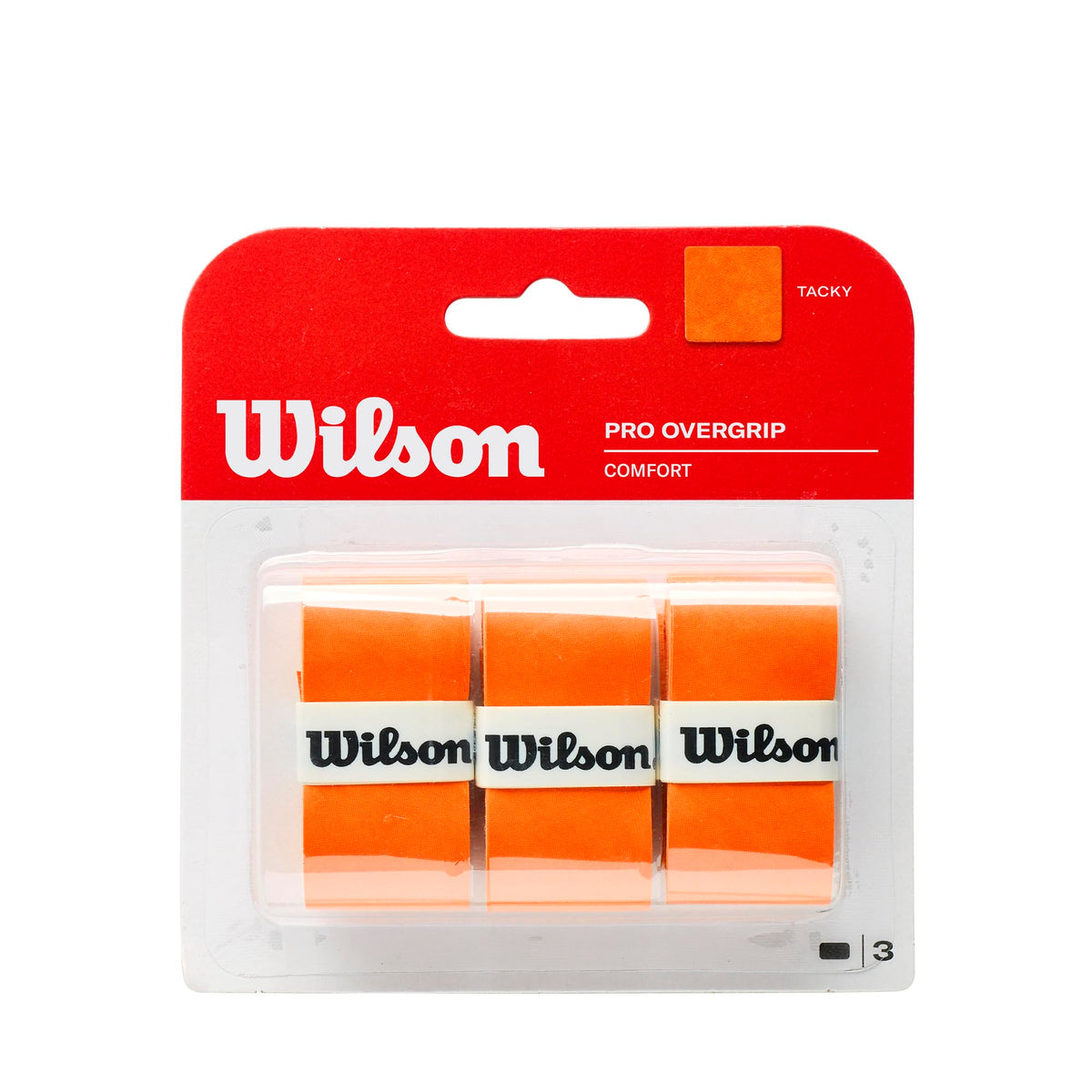 Wilson Pro Tennis Overgrip 3 Pack, Orange - view 2