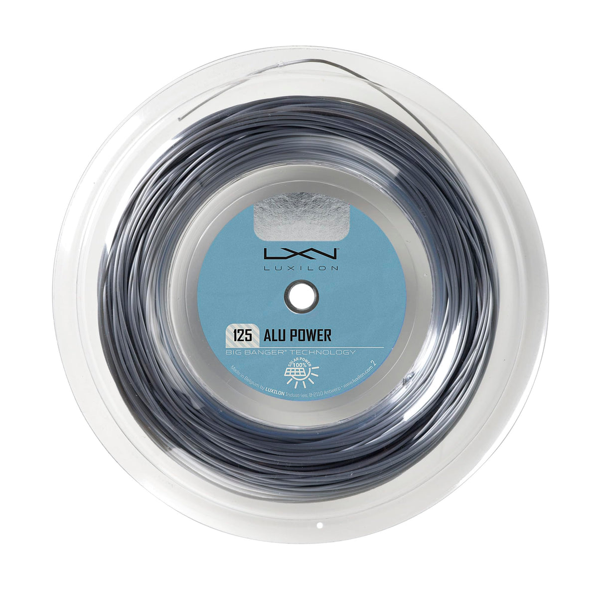Luxilon ALU Power 125 Tennis String, 16L Gauge, 100m Reel, Silver - main view