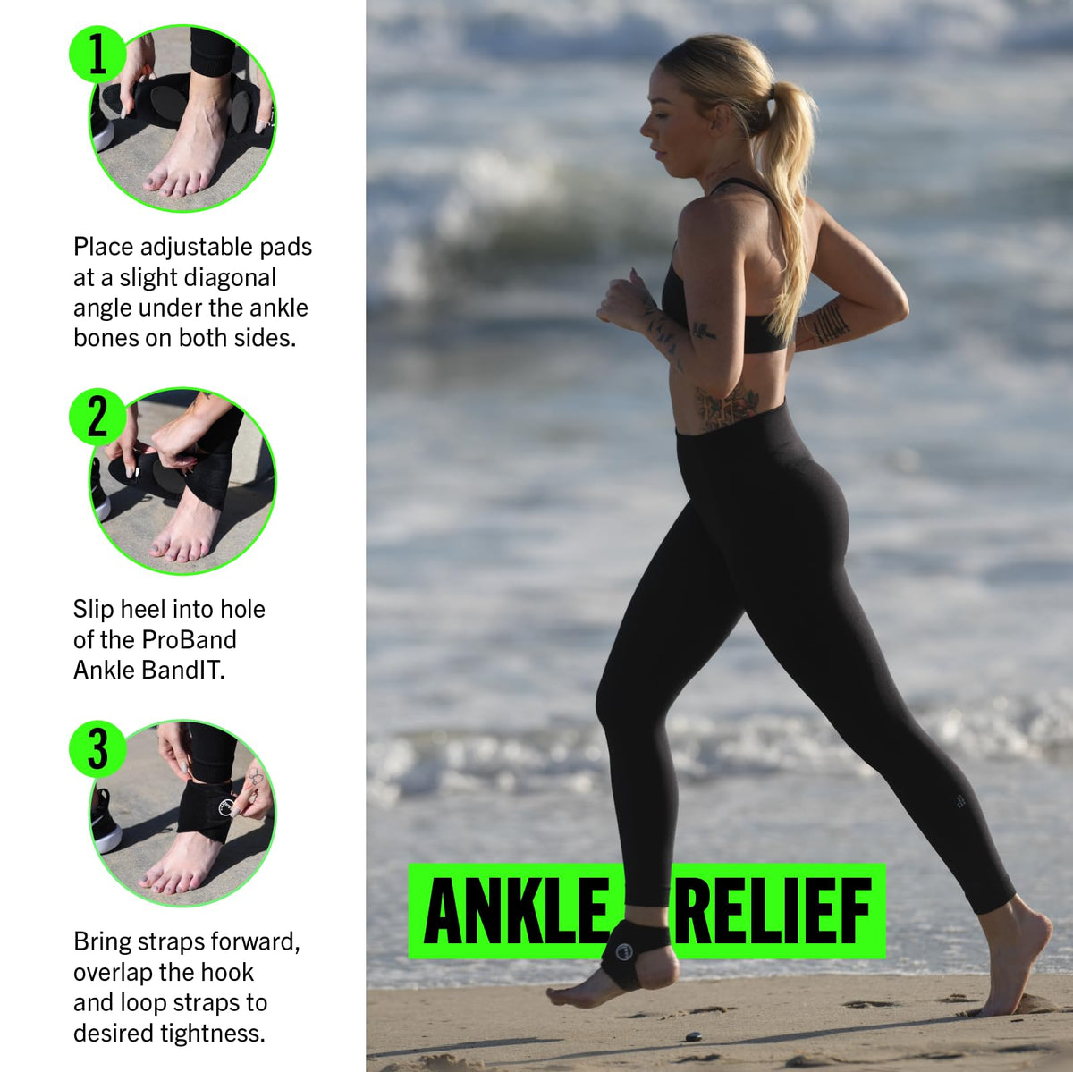 PROBAND The Ankle BandIT, One Size Fits Most, Compression Ankle Wrap, Reduce Pain, Tendonitis, Buritis, Ankle Sprain, Osteoarthritis, Plantar Fasciitis, Synovitis - view 3