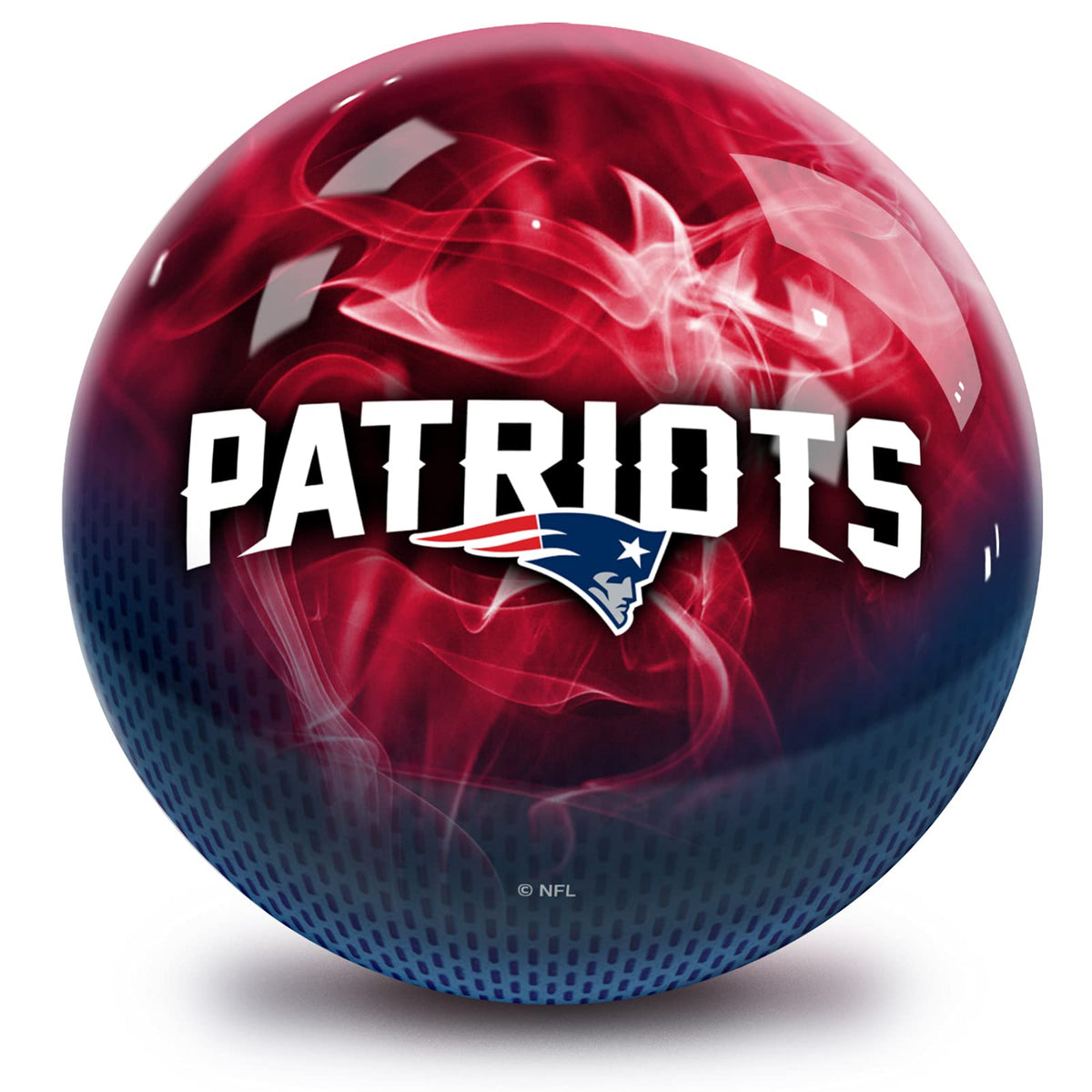 On The Ball Bowling NFL New England Patriots Undrilled Bowling Ball (On Fire) - view 1