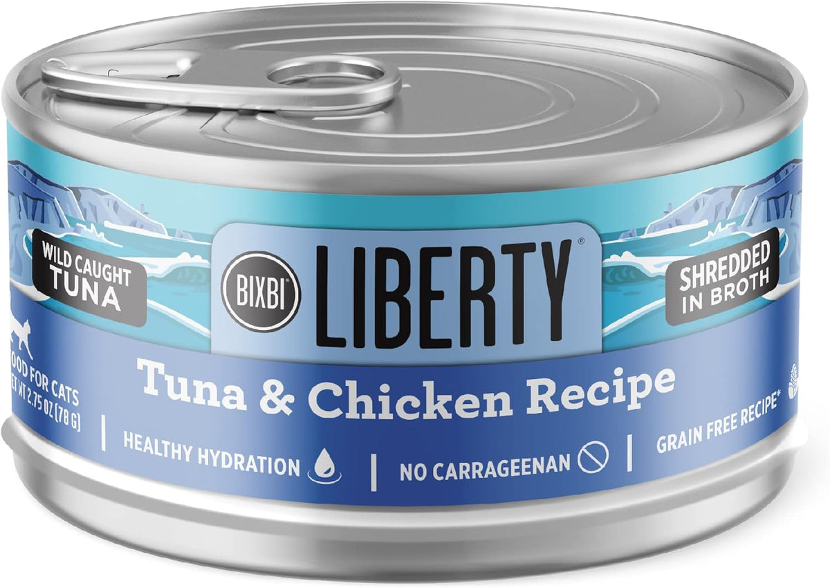 Bixbi Liberty Tuna & Chicken Shreds Cat Food, 2.75 oz (Case of 24)