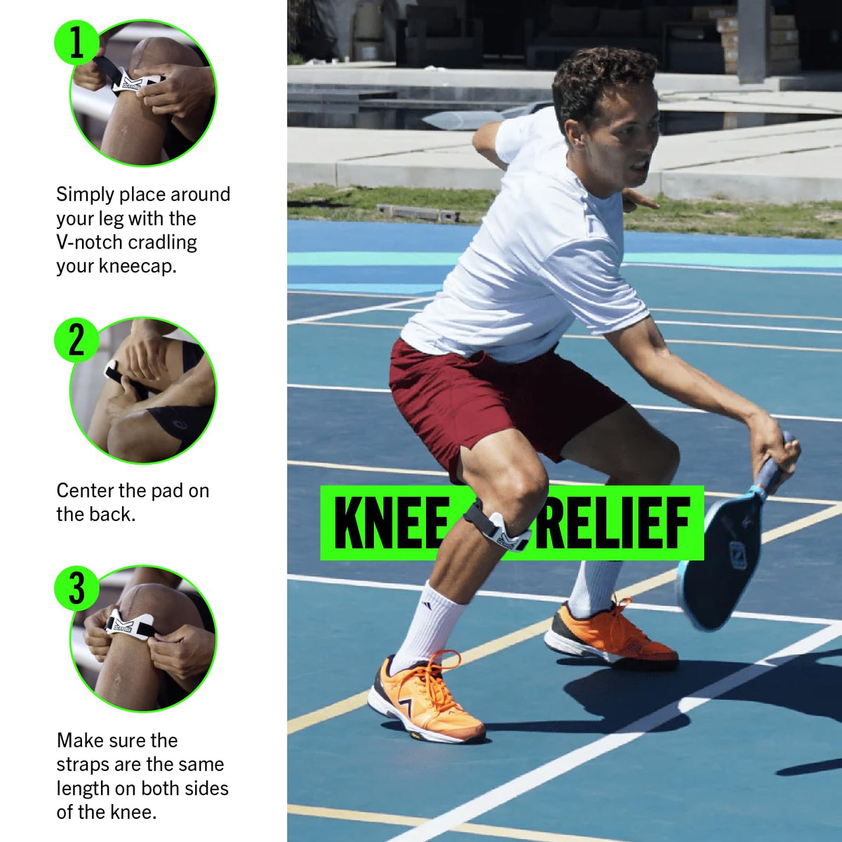 ProBand KneedIT® Therapeutic Band for Knee Pain Relief, Anatomically Focused Dynamic Compression Band for Arthritis, Tendinitis, Runner’s Knee (chondromalacia) & Jumpers Knee (patella tendonitis) - view 3