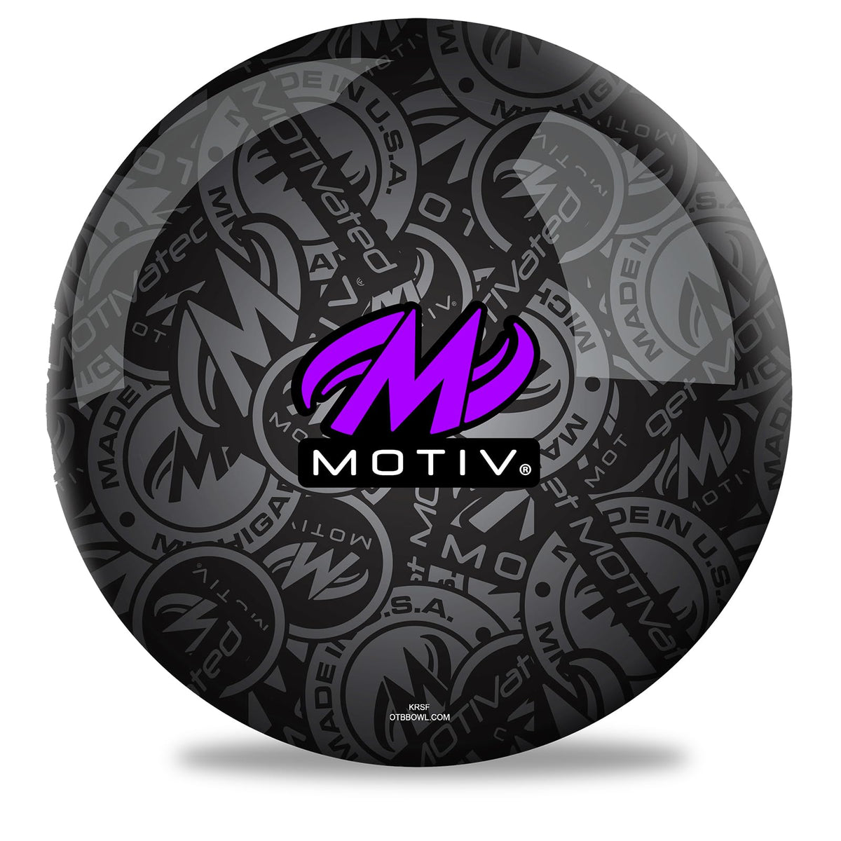 On The Ball Bowling Undrilled Motiv Polyester Spare Bowling Ball for Beginners & Pros (Stadium Purple) - view 1