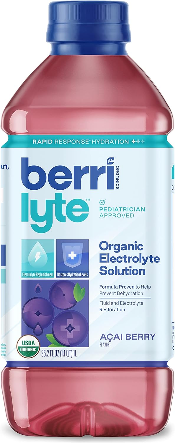Berri Lyte Organic Strawberry Electrolyte Juice, 35.2 fl oz (Case of 6)