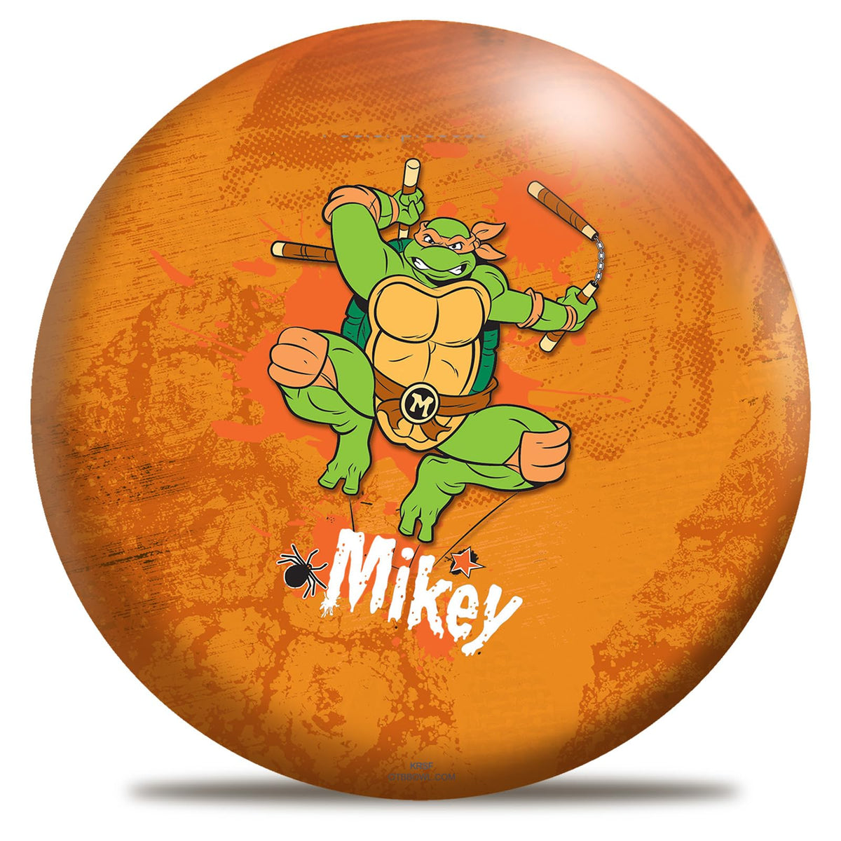 On The Ball Bowling Teenage Mutant Ninja Turtles Undrilled Bowling Ball (Michelangelo) - view 1