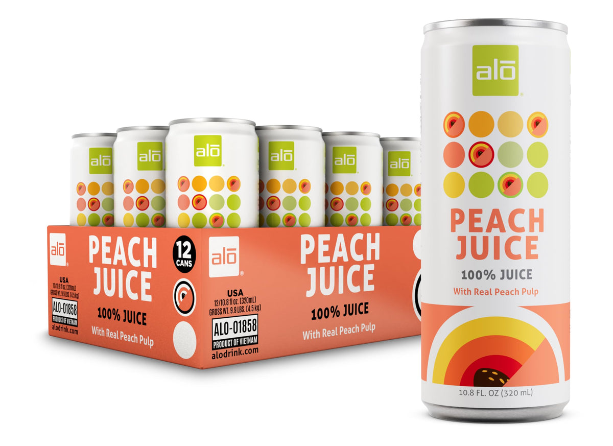 Alo Peach Juice Drink, 10.8 fl oz (Case of 12)