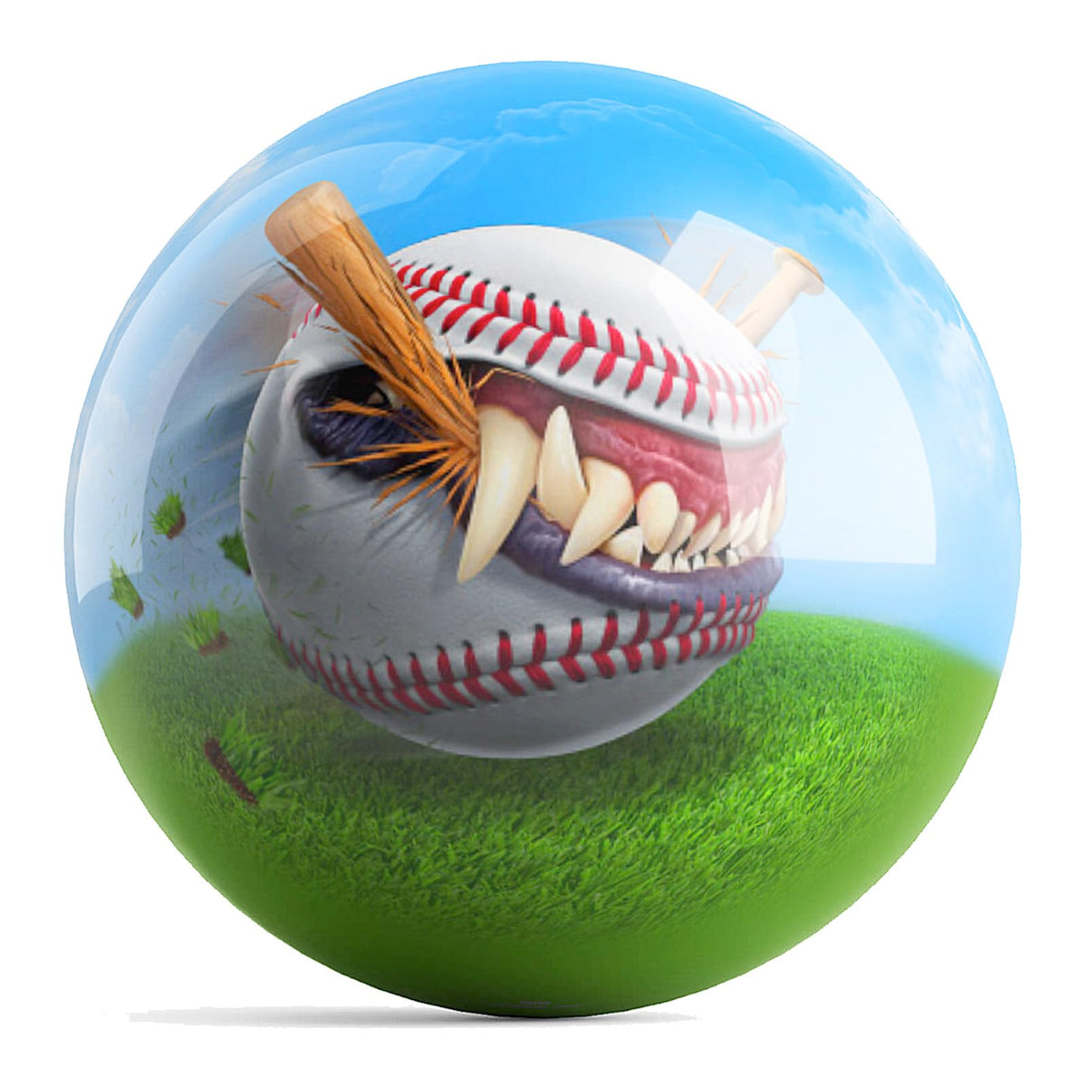 On The Ball Bowling OTB Tom Wood Baseball Monster UNDRILLED Bowling Ball (12) - view 1