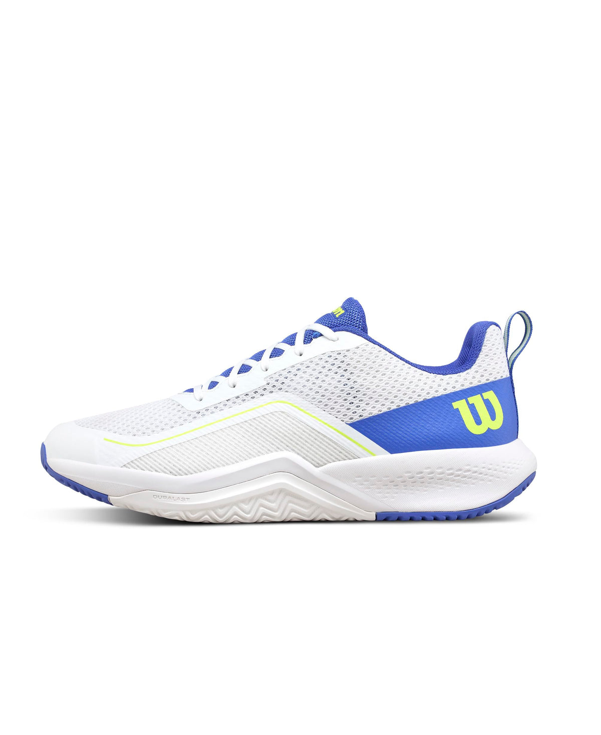 Wilson Rush Pro Lite Mens Tennis Shoes, White/Amparo Blue/Safety Yellow - main view