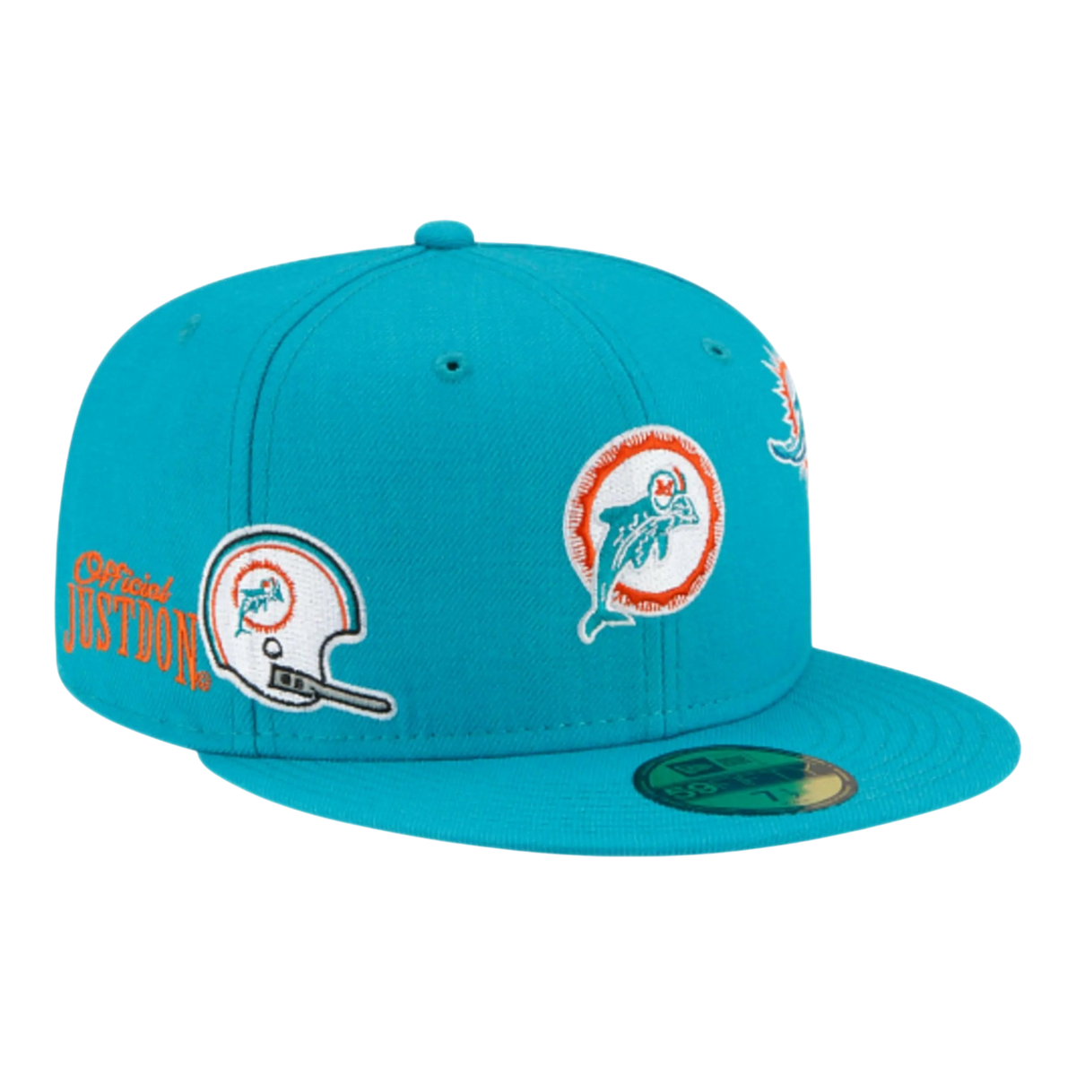 New Era x Just Don 59FIFTY Miami Dolphins Men's Fitted Hat — Aqua Wool