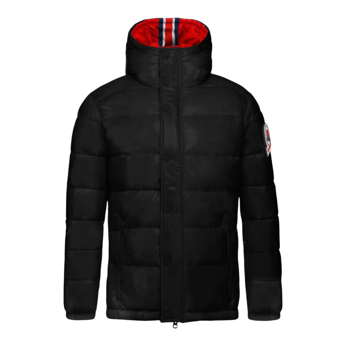 Invicta Oliver Contemporary Stylish Hooded Men's Puffer Jacket — Black