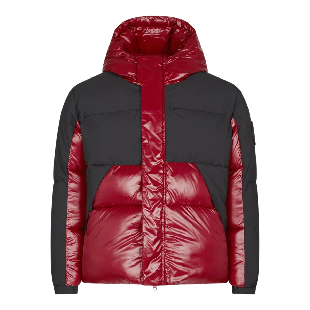 Save The Duck Luma Hooded Puffer Men's Jacket — Mineral Red/Black