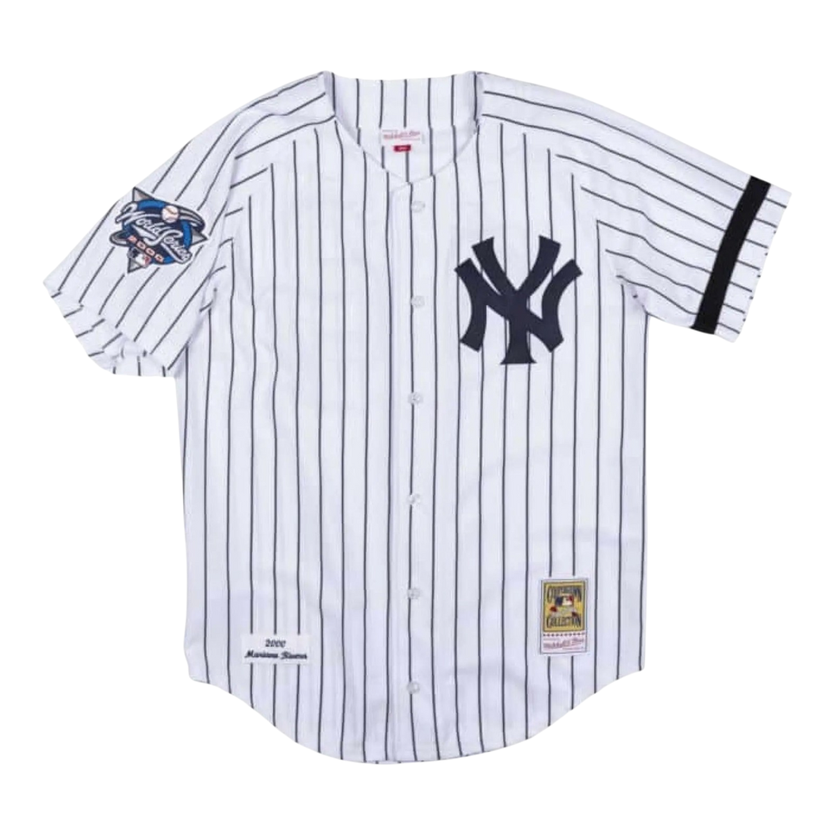 Mitchell & Ness Authentic New York Yankees 2000 WS Mariano Rivera Men's Jersey — White/Navy Pinstripe