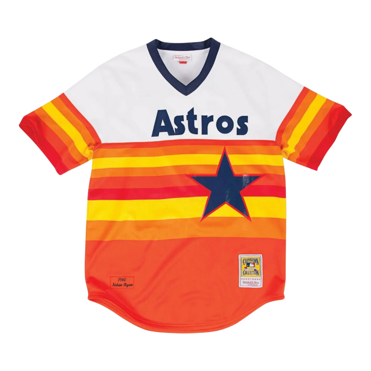 Mitchell & Ness Authentic Houston Astros Home 1980 Nolan Ryan Men's Jersey — White/Orange/Navy