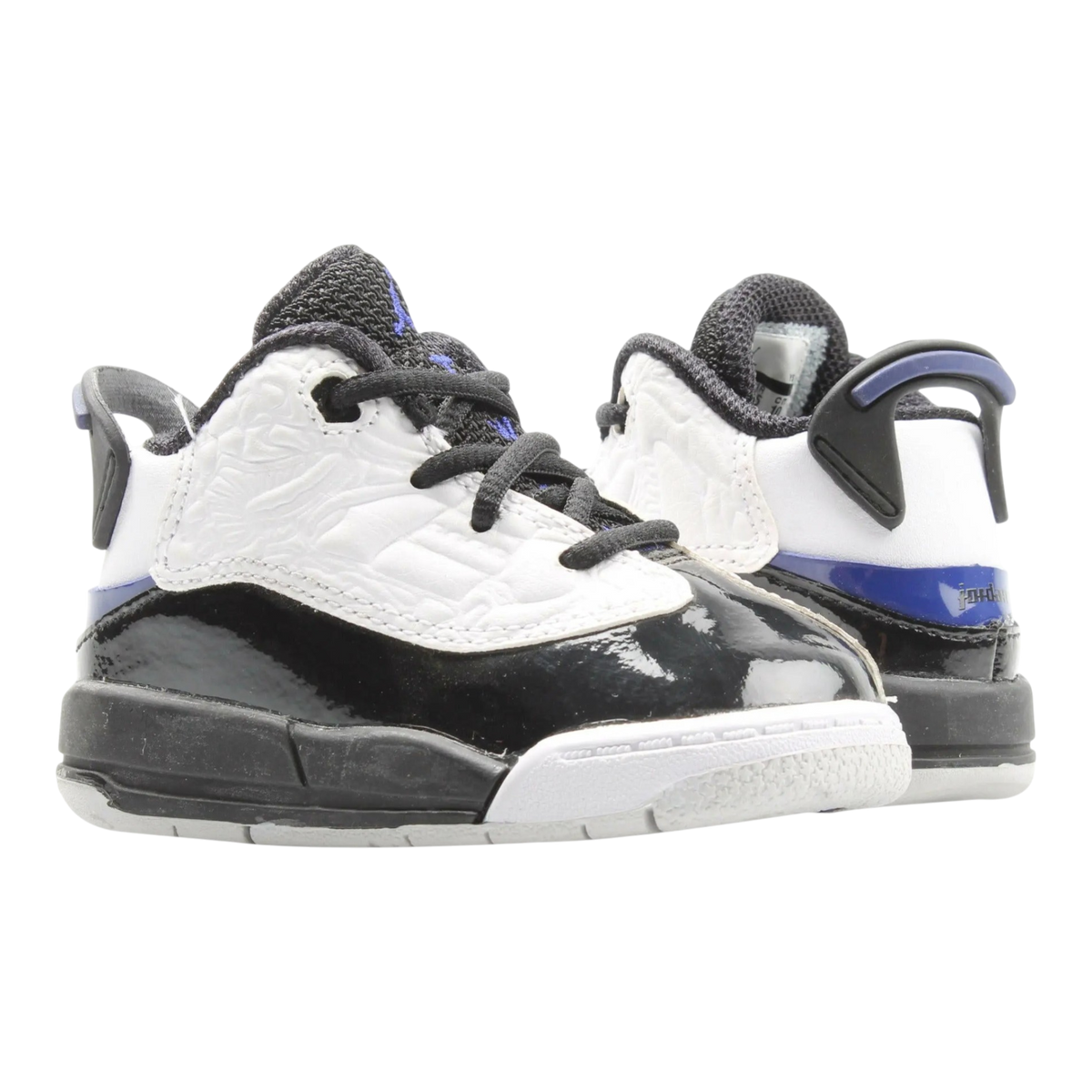 Air Jordan Dub Zero Toddlers' (TD) Basketball Shoes — White/Concord/Black Leather